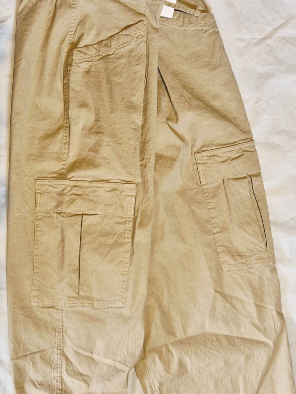 NEW Athleta Flax Tan Paradise Straight Leg Cargo Pants Drawstring Waist - Picture 8 of 12